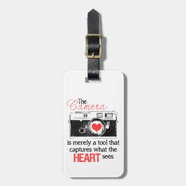 Capturing the Heart Camera Bag Tag (Front Vertical)