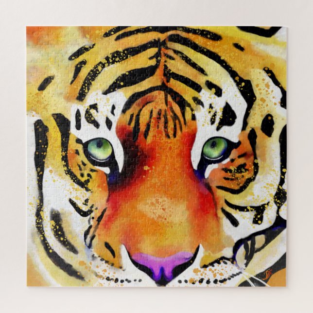 Capturing the Majesty: A Tiger's Gaze Jigsaw Puzzle (Vertical)