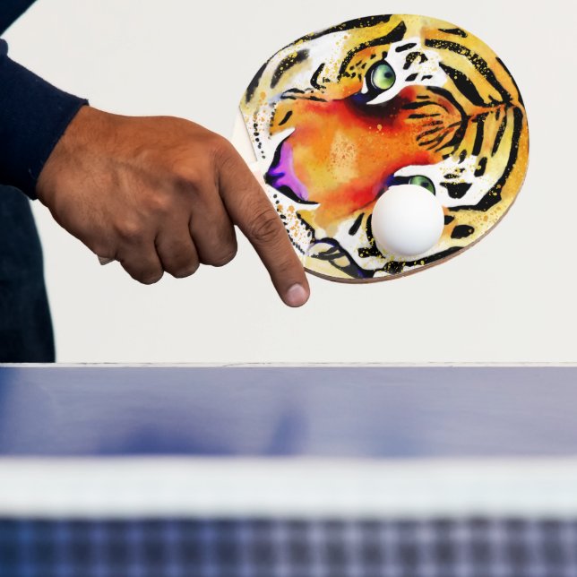 Capturing the Majesty: A Tiger's Gaze Ping Pong Paddle (Insitu)