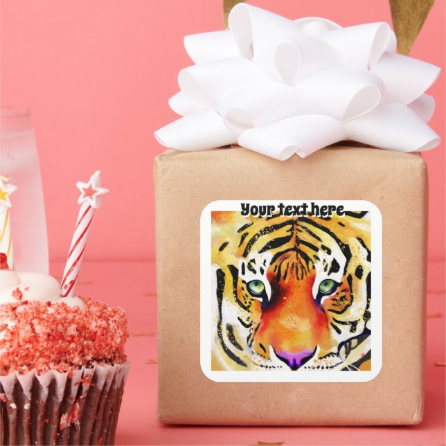 Capturing the Majesty: A Tiger's Gaze Square Sticker (Party)