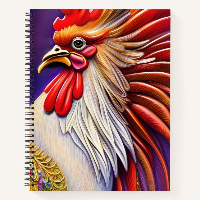 Capturing the Rooster's Elegance Notebook (Front)