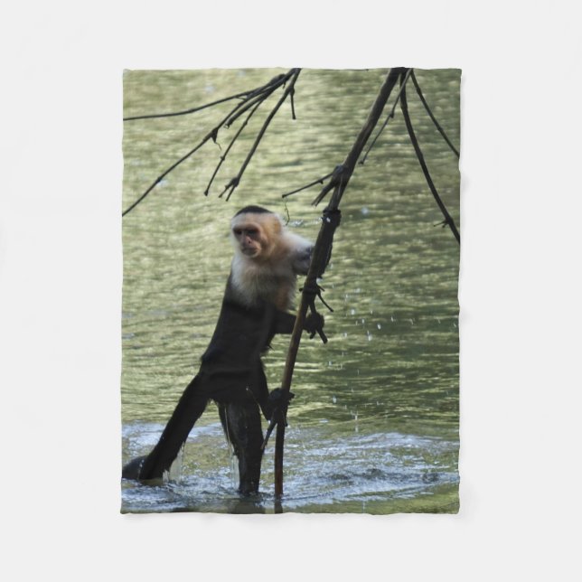 Capuchin monkey fleece blanket (Front)