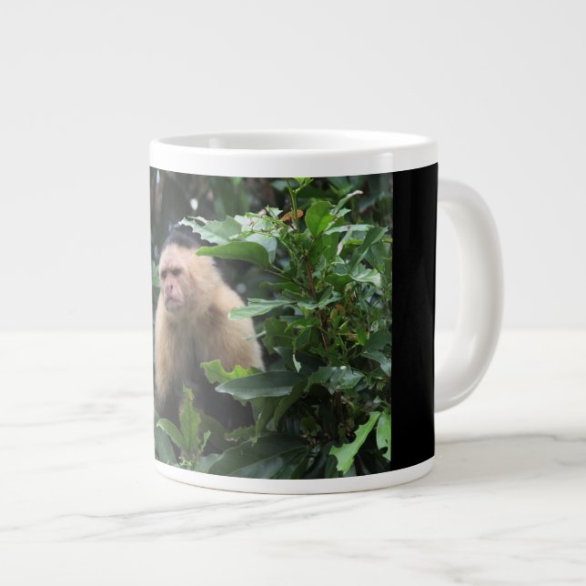 Capuchin Monkey, Panama, Jungle, Photography Large Coffee Mug (Front Right)