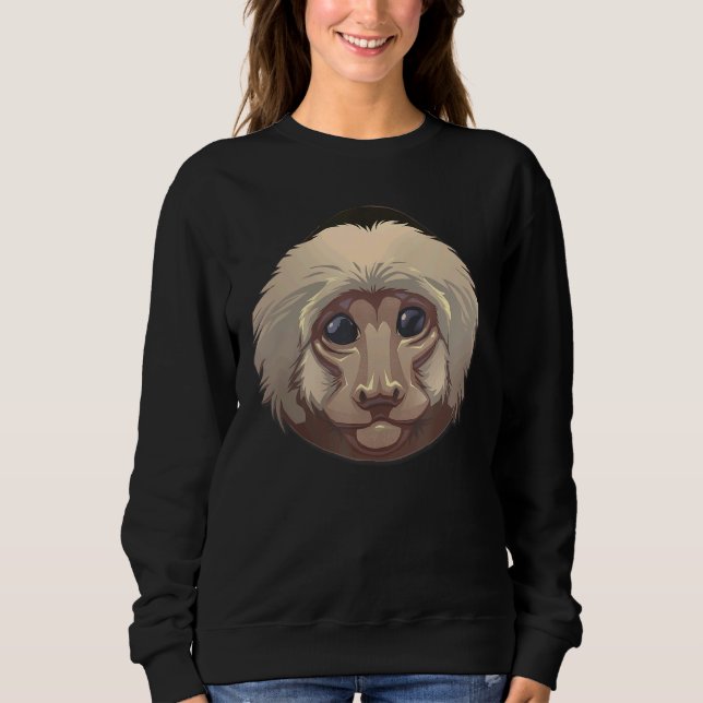 Capuchin Monkey Primate Animal Face Zoologist Monk Sweatshirt (Front)