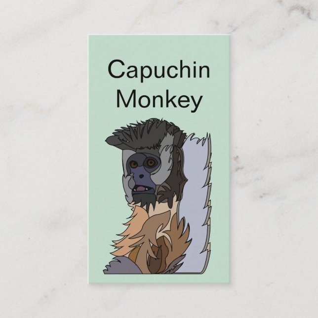 Capuchin Monkey Primate Wildlife Business Card (Front)