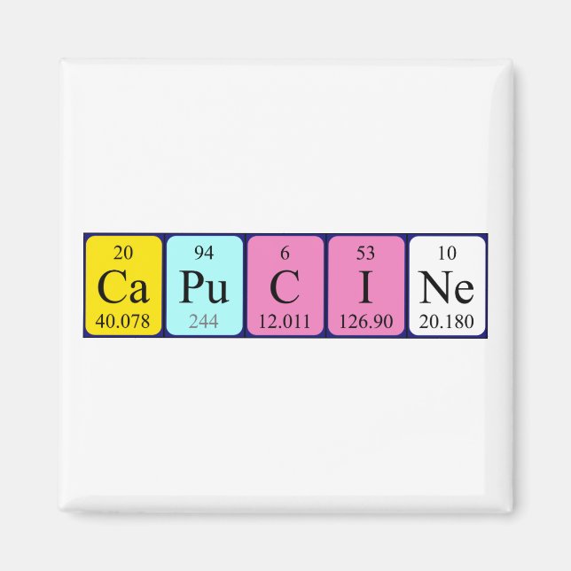 Capucine periodic table name magnet (Front)
