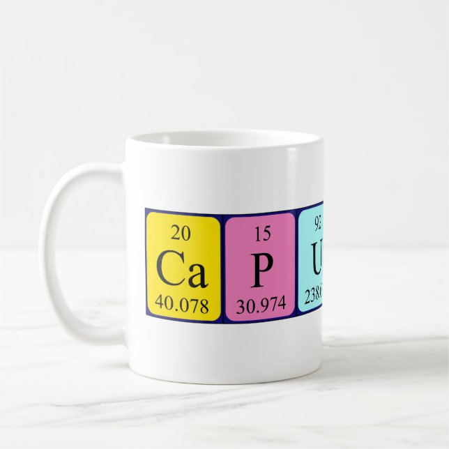 Capucine periodic table name mug (Left)