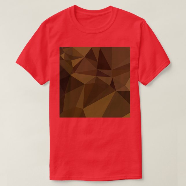 Caput Mortuum Brown Abstract Low Polygon Backgroun T-Shirt (Design Front)