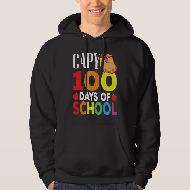 Capy 100 Days Of School Teacher Capybara Hoodie (Front)