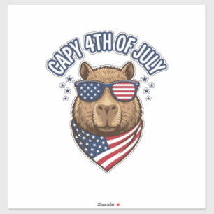 Capy 4th of July Patriotic Capybara Vector Design_