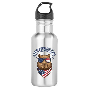 Capy 4th of July Patriotic Capybara Vector Design_ 532 Ml Water Bottle