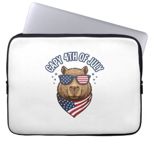Capy 4th of July Patriotic Capybara Vector Design_ Laptop Sleeve
