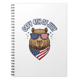 Capy 4th of July Patriotic Capybara Vector Design_ Notebook