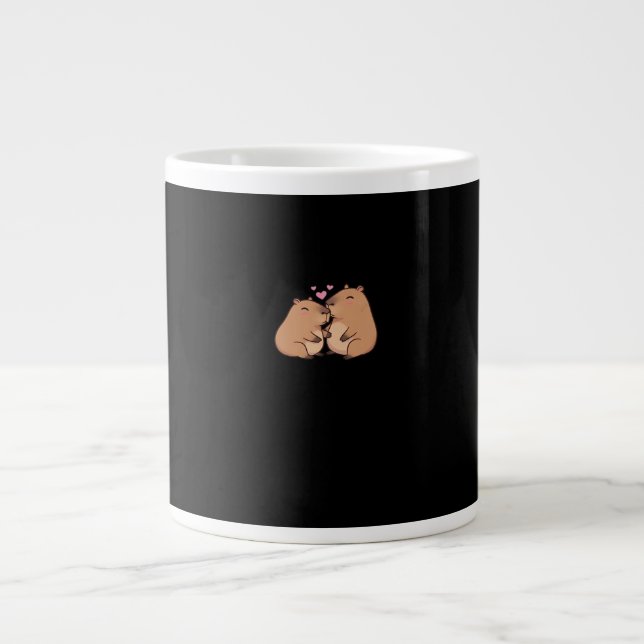 Capy Better Together Cute Animal Design  Large Coffee Mug (Front)