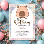 Capy birthday capybara kids birthday invitation<br><div class="desc">🎉 Make your child’s birthday extra special with this adorable capybara-themed invitation! 🌿 Featuring a cute watercolor capybara design in soft pastel colors, this invitation is perfect for little animal lovers. 🐾 The gentle, playful style creates a fun and friendly vibe that’s ideal for both boys and girls. 💛 ✏️...</div>