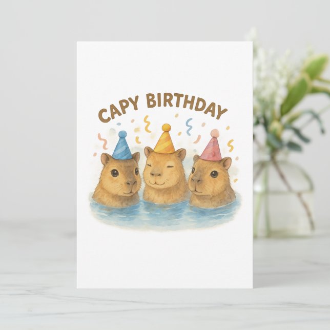 Capy Birthday Invitation (Standing Front)