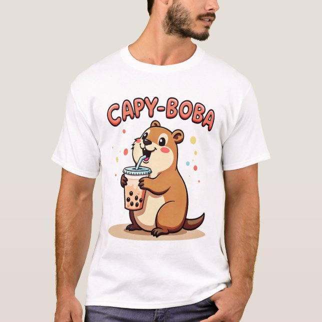 Capy Boba - Cute Capybara  T-Shirt (Front)