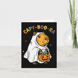 Capy-boo-ra Cappy Halloween Funny Capybara Costume Card