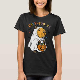 Capy-boo-ra Cappy Halloween Funny Capybara Costume T-Shirt