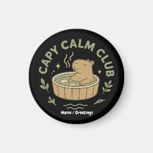 Capy Calm Club Cute Capybara Retro Aesthetic Cozy Magnet