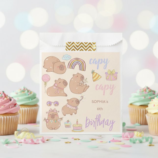 Capy capy birthday  favour bag (Creator Uploaded)