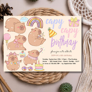 Capy capy birthday invitation