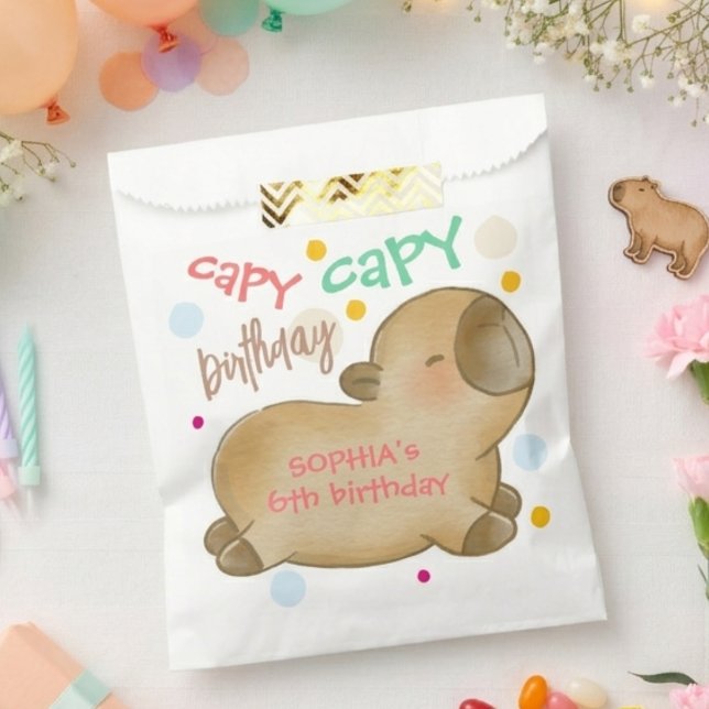Capy capybara birthday favour bag (Creator Uploaded)