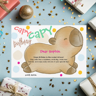 Capy capybara birthday  holiday card