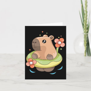 Capy Capybara Floatie Funny Xmas In July Girls Kid Card
