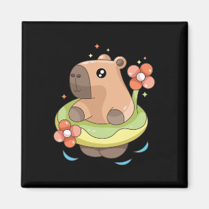 Capy Capybara Floatie Funny Xmas In July Girls Kid Magnet