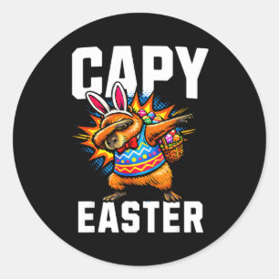 Capy Easter Capybara Funny Dabbing Classic Round Sticker