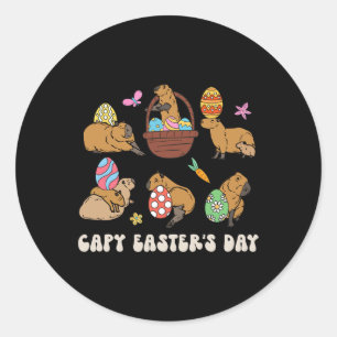 Capy Easter Day Capybara Hunt Eggs Fun Classic Round Sticker