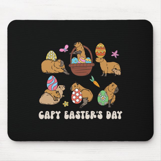 Capy Easter Day Capybara Hunt Eggs Fun  Mouse Pad (Front)