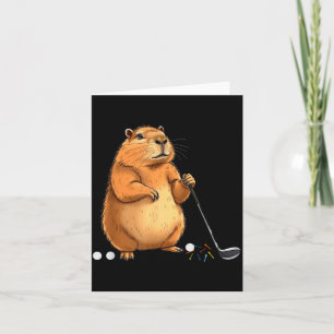 Capy Golf Player Cute Cappy Srts Cartoon Design  Card