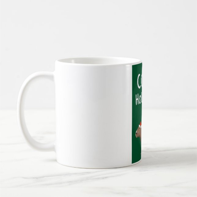 Capy Holidays Capybara Christmas Coffee Mug (Left)