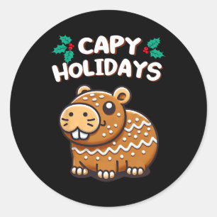 Capy Holidays Christmas Baking Gingerbread Cookie Classic Round Sticker