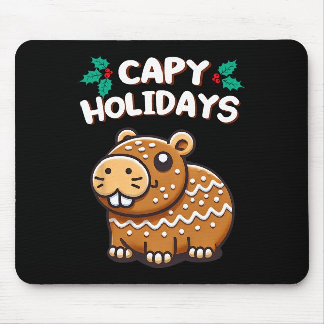 Capy Holidays Christmas Baking Gingerbread Cookie  Mouse Pad (Front)