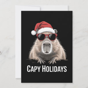 Capy Holidays Christmas Capybara Santa Hat Winter Invitation
