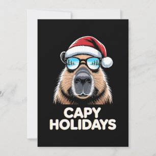 Capy Holidays Christmas Capybara Sunglasses Santa Invitation