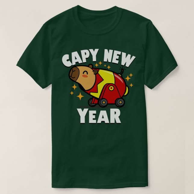 Capy New Year Cute Kawaii Capybara New Year 2024 t T-Shirt (Design Front)