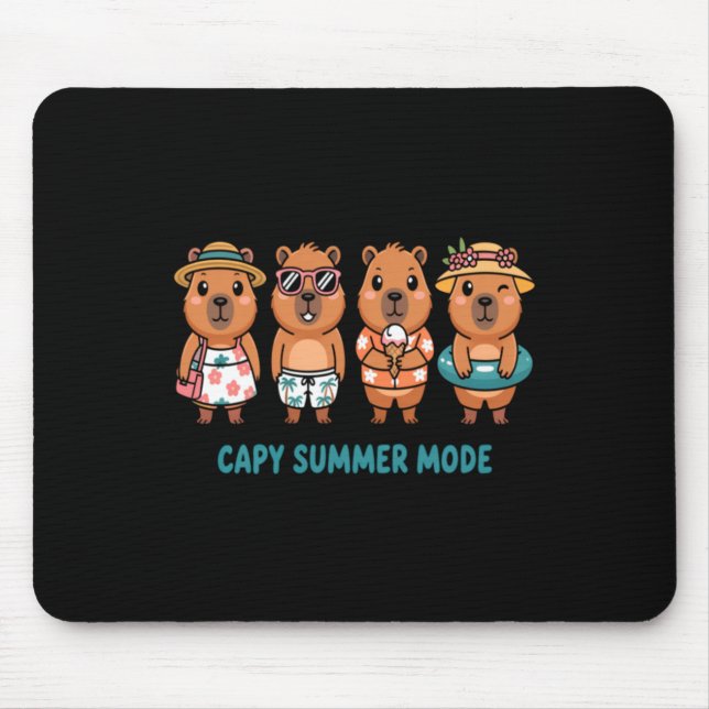 Capy Summer Mode Mouse Pad (Front)
