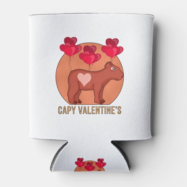 Capy Valentine's Can Cooler (Front)