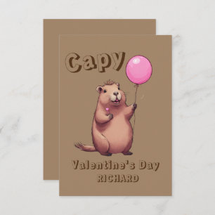 Capy Valentine's Day Capybara Classroom Card