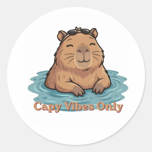 Capy Vibes Only  Classic Round Sticker
