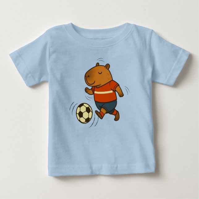 Capyball Champion: The Sporty Capybara Baby T-Shirt (Front)