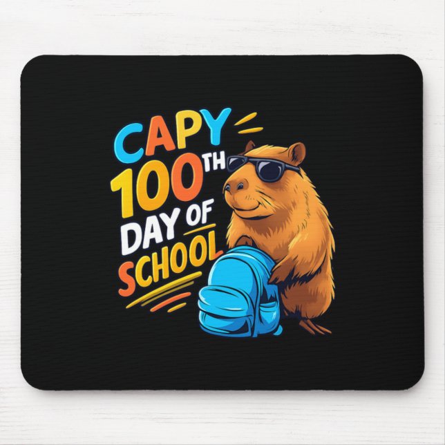 Capybara 100th Day Of School Mouse Pad (Front)