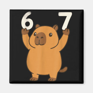 Capybara 67 Meme Six Seven Funny  Magnet