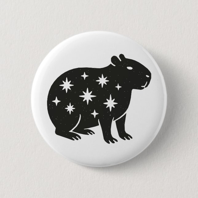 Capybara 6 Cm Round Badge (Front)
