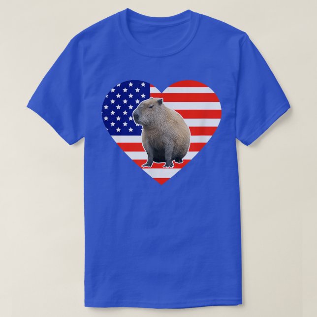 Capybara American Flag  T-Shirt (Design Front)