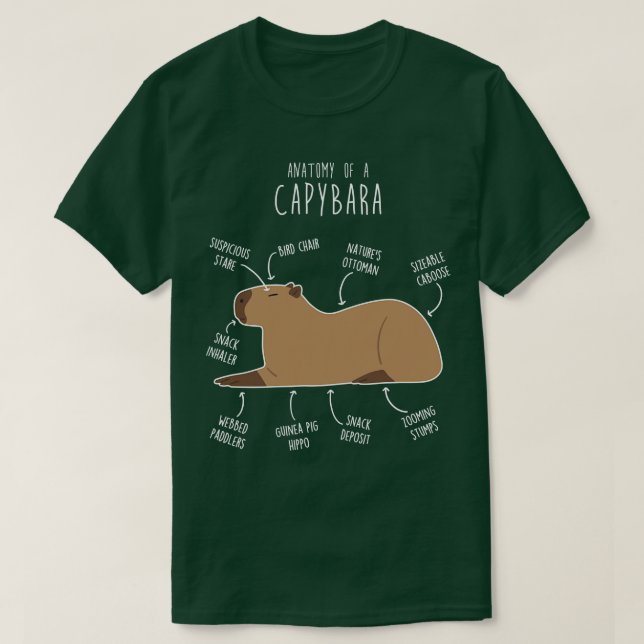 Capybara Anatomy T-Shirt (Design Front)